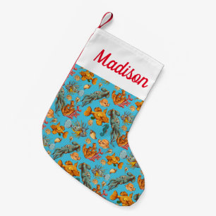 Petite Chaussette De Noël Ajoutez votre nom   Poissons tropicaux