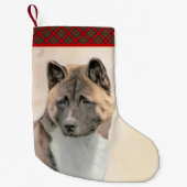 Petite Chaussette De Noël Akita Peinture - Cute Original Chien Art (Devant)