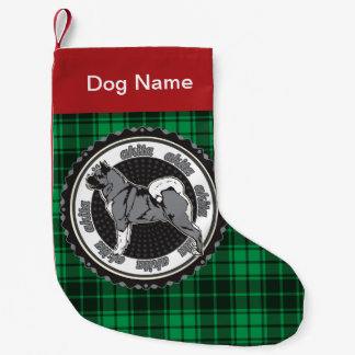 Petite Chaussette De Noël Akita race de chien personnalisée Holiday Green Pl