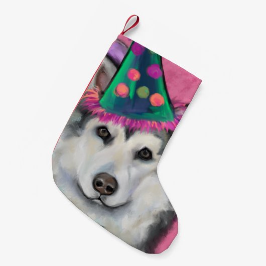 PETITE CHAUSSETTE DE NOËL ALASKAN MALAMUTE (Devant (Accrochage))
