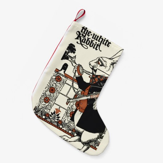 Petite Chaussette De Noël Alice White Rabbit Classic Wonderland (Devant (Accrochage))