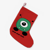 Petite Chaussette De Noël Alien vert drôle mignon (Devant (Accrochage))