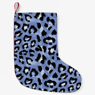 Petite Chaussette De Noël Allure de la peau animale : léopard d'aquarelle