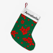 Petite Chaussette De Noël Aloha Hawaii Rouge sur le Motif de Noël vert (Devant (Accrochage))