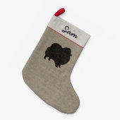 Petite Chaussette De Noël Amant noir d'angliche de silhouette de chien de (Devant (Accrochage))