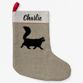 Petite Chaussette De Noël Amant personnalisé à cheveux longs d'animal (Devant)