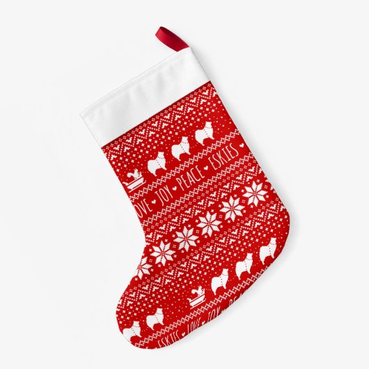 Petite Chaussette De Noël American Eskimo Chiens Noël Eskies vacances (Dos (Accrochage))