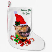Petite Chaussette De Noël American Pit Bull Terrier Merry (Devant)