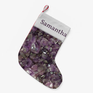 Petite Chaussette De Noël Amethyst Gem Purple Rock Collecteur Gemstone