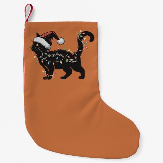 Petite Chaussette De Noël Amoureux des chats mignon Noël Chat Maman Noël Cad (Devant)