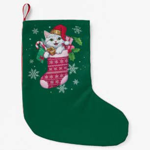Petite Chaussette De Noël Amoureux des chats Noël Drôle Propriétaire de chat