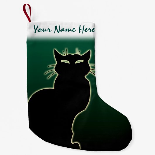 Petite Chaussette De Noël Amoureux des chats Noël Stocking Customisé (Devant)