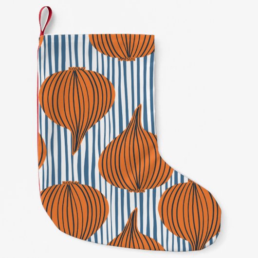 Petite Chaussette De Noël Ampoules d'oignon dessinées à la main, papier pein (Devant)