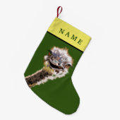 Petite Chaussette De Noël Amusant Ostrich Noël Stocker avec nom personnalisé (Devant (Accrochage))