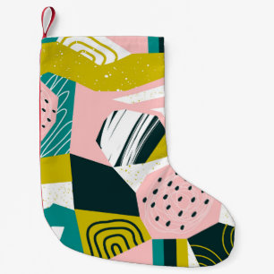 Petite Chaussette De Noël Ananas Abstrait : Patchwork coloré sans fil