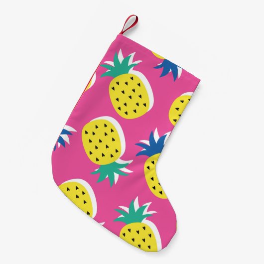 Petite Chaussette De Noël Ananas Couleurs folles : Pop-Art chilien. (Devant (Accrochage))