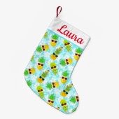 Petite Chaussette De Noël Ananas de Noël Tropical (Devant (Accrochage))