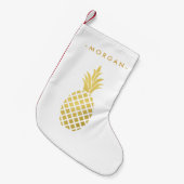 Petite Chaussette De Noël Ananas élégant d'or pour Noël (Devant (Accrochage))