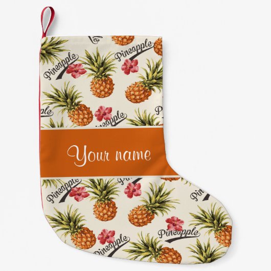 Petite Chaussette De Noël Ananas et ketmie (Devant)