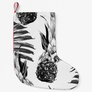 Petite Chaussette De Noël Ananas, feuilles de jungle tropicale. Belle coutur