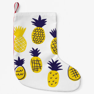 Petite Chaussette De Noël Ananas minimalistes, design abstrait coloré.