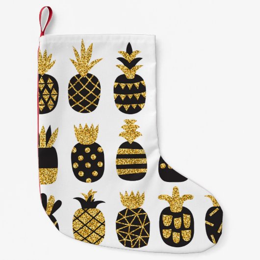 Petite Chaussette De Noël Ananas noirs : Ensemble texturé unique (Devant)