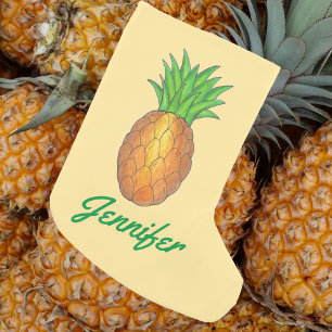 Petite Chaussette De Noël Ananas personnalisé Fruit de l'île tropicale