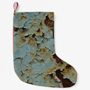 Petite Chaussette De Noël Ancien arrière - plan métallique rouillé et corrod