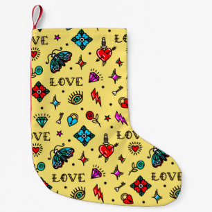 Petite Chaussette De Noël Ancien Motif de tatouage de l'école