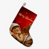 Petite Chaussette De Noël Ange couchant Bébé Jésus Noël (Devant (Accrochage))