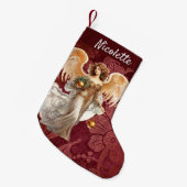 Petite Chaussette De Noël Ange de Noël personnalisé (Devant (Accrochage))