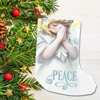 Petite Chaussette De Noël Ange paisible avec vacances Halo