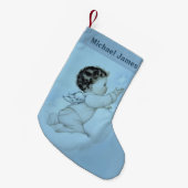 Petite Chaussette De Noël Ange personnalisé de bébé (Devant (Accrochage))