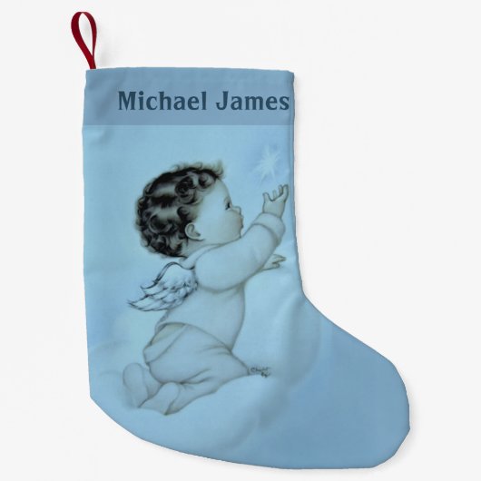 Petite Chaussette De Noël Ange personnalisé de bébé (Devant)