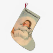 Petite Chaussette De Noël Ange personnalisé de bébé (Devant (Accrochage))