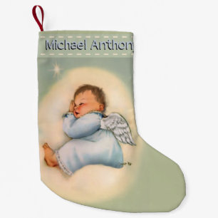 Petite Chaussette De Noël Ange vintage personnalisé de sommeil de bébé