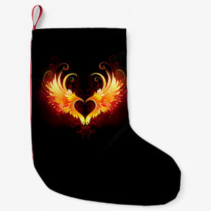 Petite Chaussette De Noël Angel Fire Heart with Wings