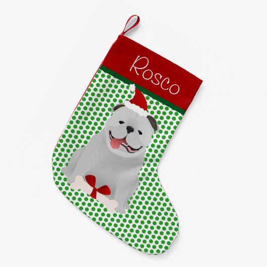 Petite Chaussette De Noël Anglais Bulldog Personnalisé (Devant (Accrochage))