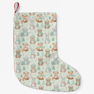 Petite Chaussette De Noël Animaux de Noël mignons motif sans couture