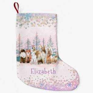 Petite Chaussette De Noël Animaux sauvages de Noël Aquarelle colorée Personn