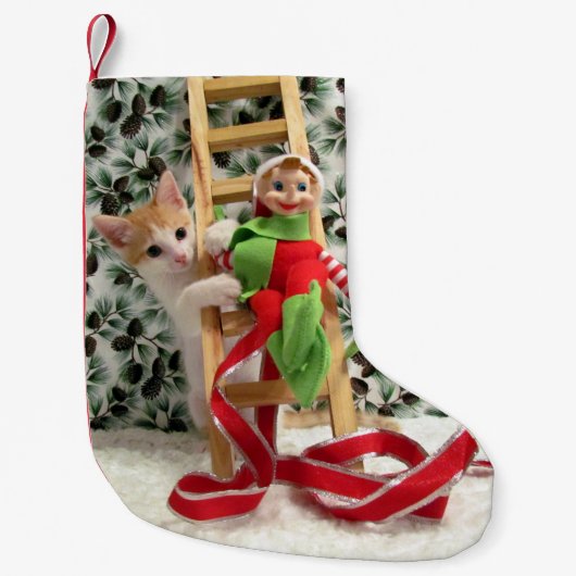 Petite Chaussette De Noël Annie & l'Elfe - Chat / Kitten Noël Stocking (Devant)