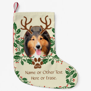 Petite Chaussette De Noël Antlers de Noël pour chien / chat Personnaliser l