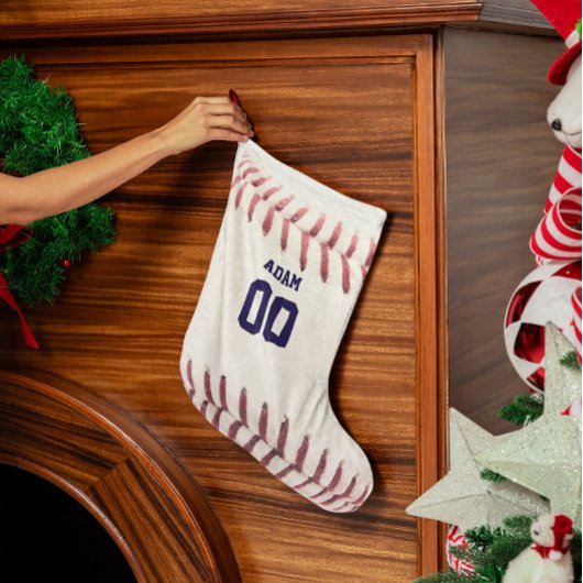 Petite Chaussette De Noël Apparence de baseball Stocker personnalisé