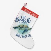 Petite Chaussette De Noël appel de la plage de la tortue de mer (Devant (Accrochage))