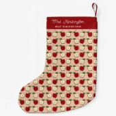 Petite Chaussette De Noël Appréciation de l'enseignant Motif Red Apple (Dos)