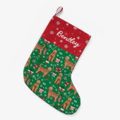 Petite Chaussette De Noël Apricot Goldendoodle nom de chien personnalisé (Devant (Accrochage))