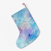 Petite Chaussette De Noël Aqua Blue Purple Ice Neige Noël (Dos (Accrochage))