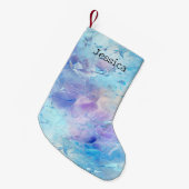Petite Chaussette De Noël Aqua Blue Purple Ice Neige Noël (Devant (Accrochage))