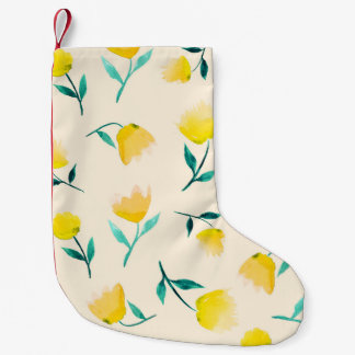 Petite Chaussette De Noël Aquarelle Abstrait Motif de pivoine florale