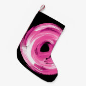 Petite Chaussette De Noël Aquarelle abstraite rose (Devant (Accrochage))